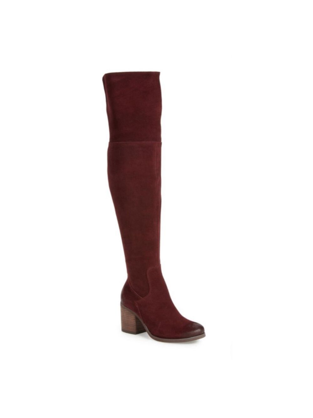 Hinge Boots Canton Over The Knee 3" Chunky Block Heel Distressed Size 9